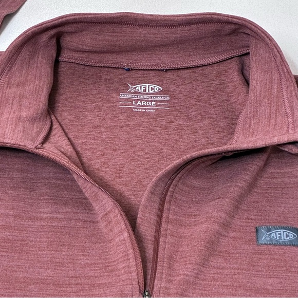 AFTCO Coastal Layer 1/4 Zip Jacket Mens Large Redwater Heather Logo Layering - Picture 4 of 8